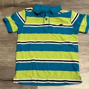 Wrangler Kids Polo Shirt - Blue and Yellow Stripes